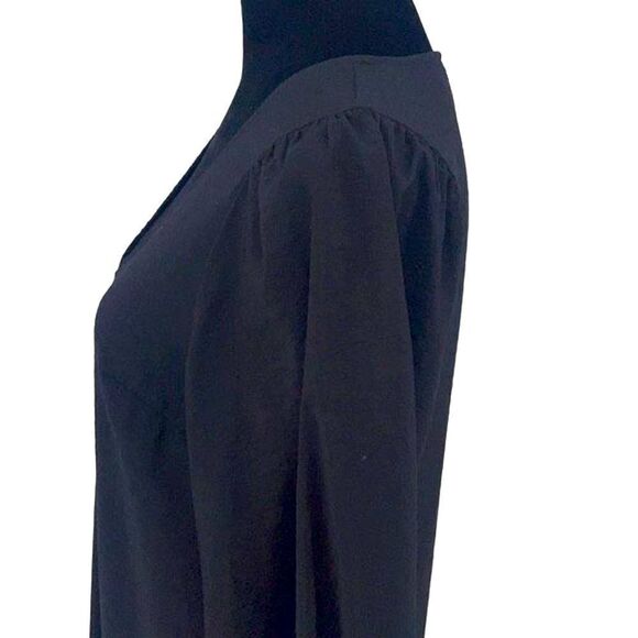 H&M Women's Viscose V-Neck High Slit Crepe Midi Dress Black Size XS - Picture 4 of 9